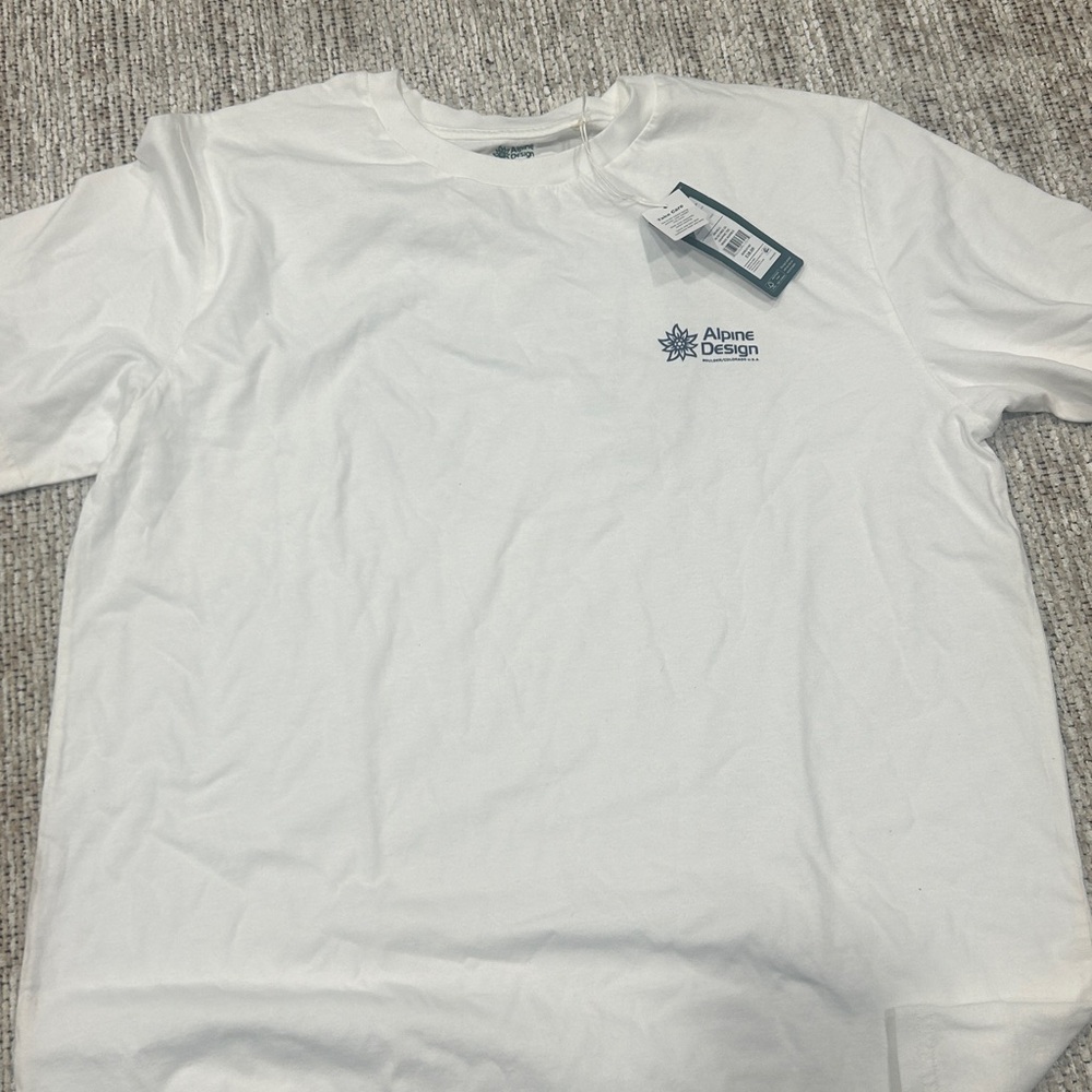 Alpine Design Mens Mad Hike SS Graphic Tee White Rocky Mountains Colorado L